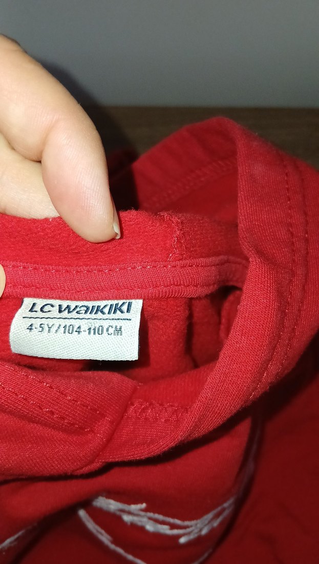 Çocuk Kırmızı Kapüşonlu  Sweatshirt - Görsel 2