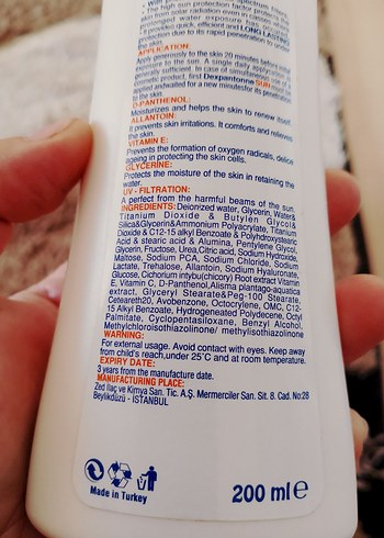  Beden Dexpantonine Güneş Losyonu SPF 50