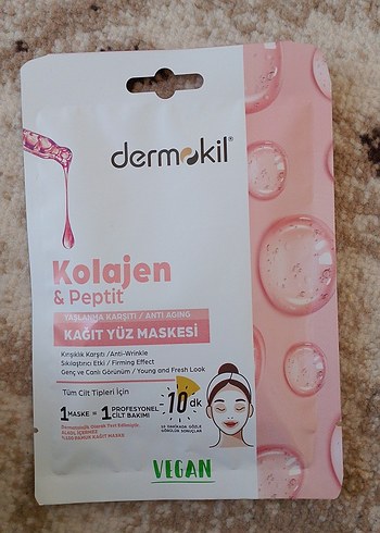 Dermokil Kolajen & Peptit Kağıt Yüz Maskesi - Görsel 2