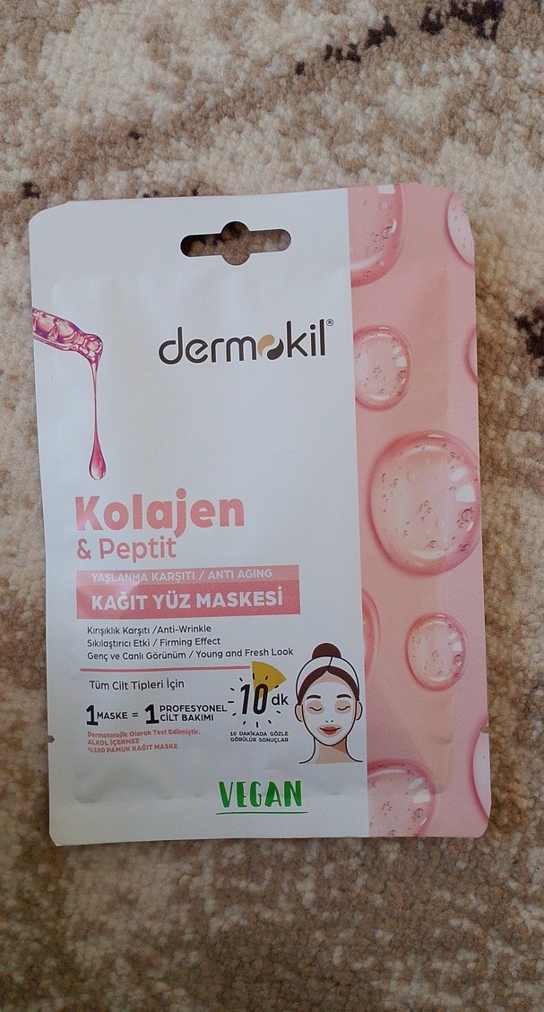 Dermokil Kolajen & Peptit Kağıt Yüz Maskesi - Görsel 2
