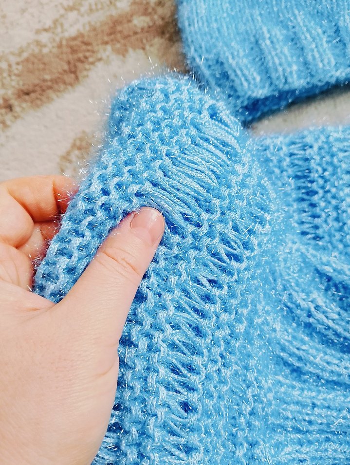 Mavi Örgü Bere ve Boyunluk Seti 2 li fiyat
parlak simli - Görsel 5