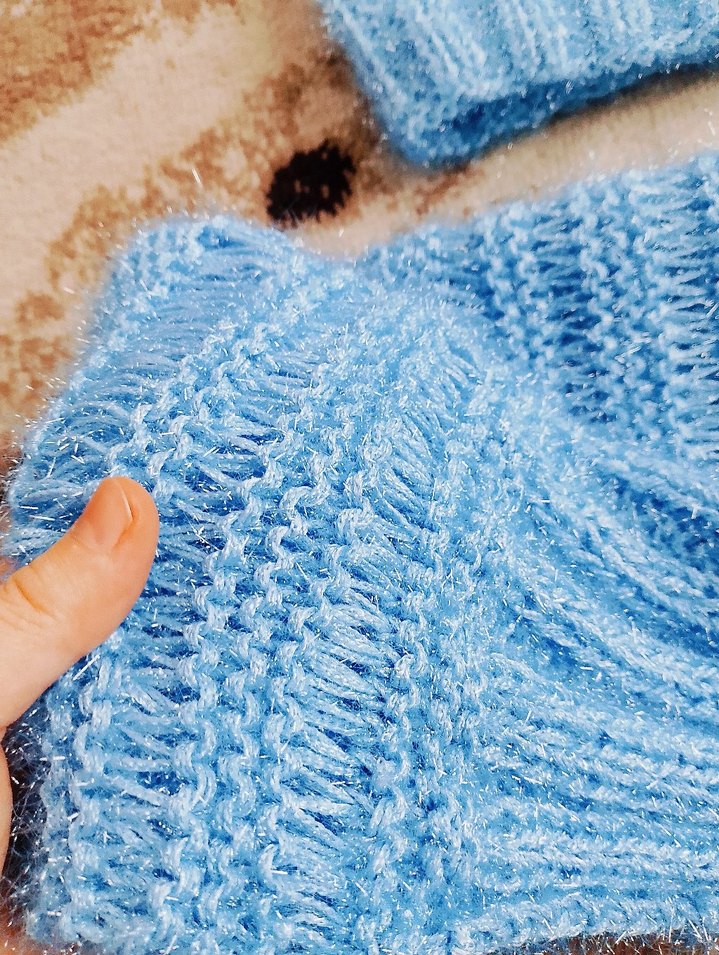 Mavi Örgü Bere ve Boyunluk Seti 2 li fiyat
parlak simli - Görsel 4