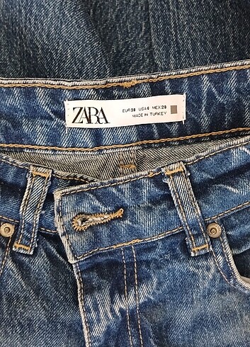 38 Beden lacivert Renk ZARA 1975 FULL LENGTH STRAIGHT JEAN
