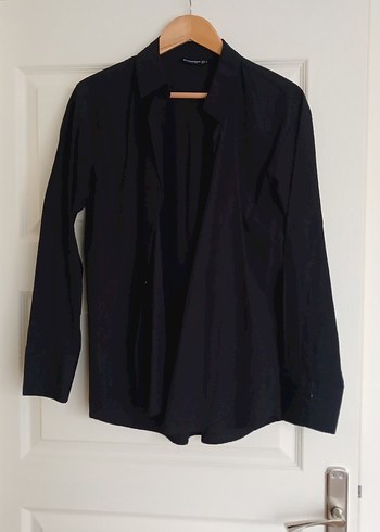 l Beden siyah Renk Stradivarius Basic Poplin Gömlek