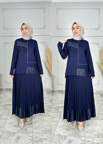 Uzun Siyah Piliseli Kadın Elbise - Görsel 3