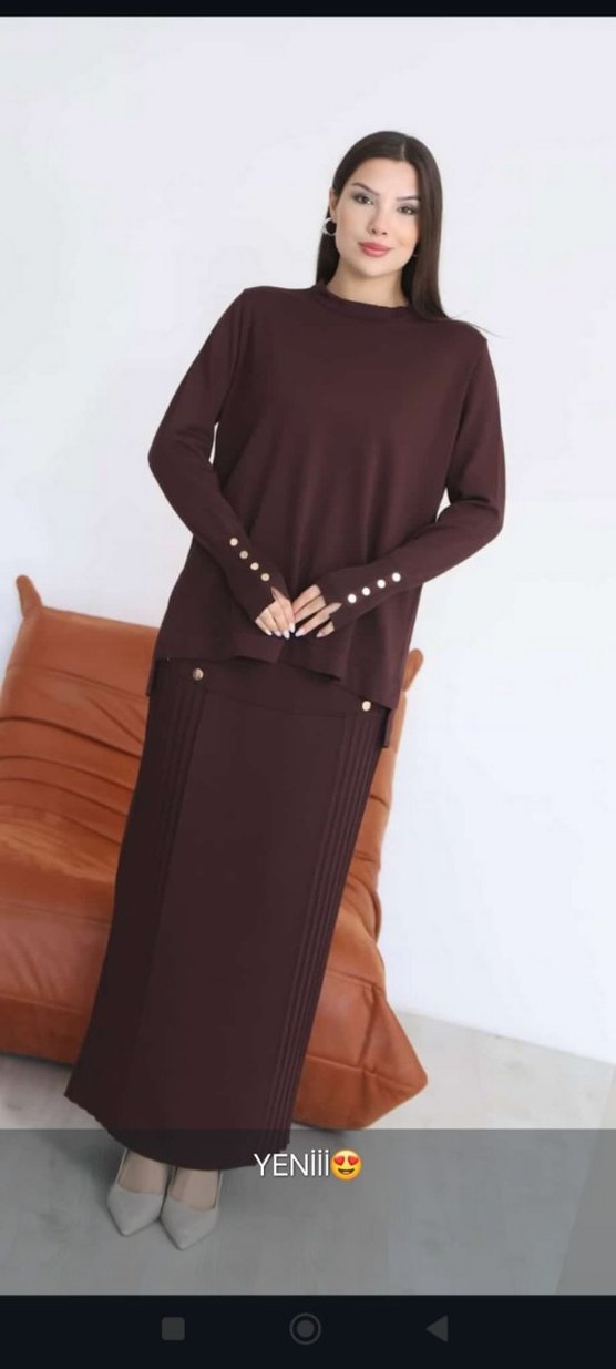 Kadın Kahverengi Merserize Takım - Görsel 2