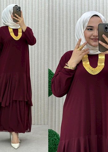 Uzun Gri Salaş Kadın Elbise - Görsel 4