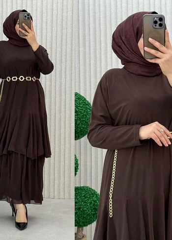 Uzun Gri Salaş Kadın Elbise - Görsel 2