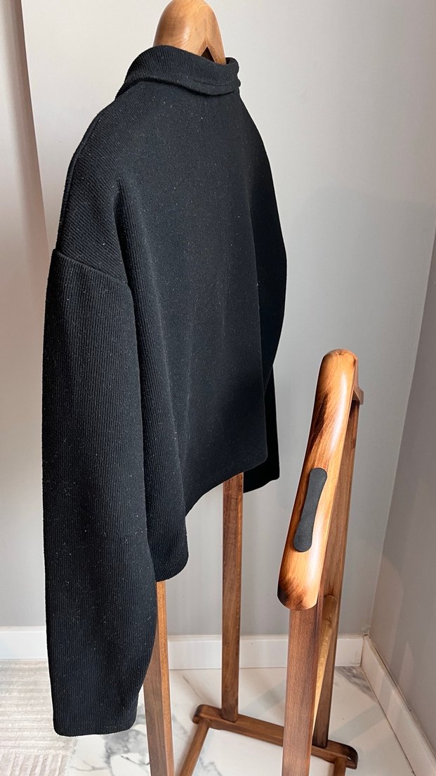 Kadın Siyah Yarım Fermuarlı Sweatshirt - Görsel 2