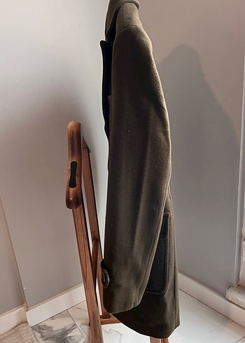 NETWORK Haki Midi Yün karışımlı Erkek Kaban - Görsel 4