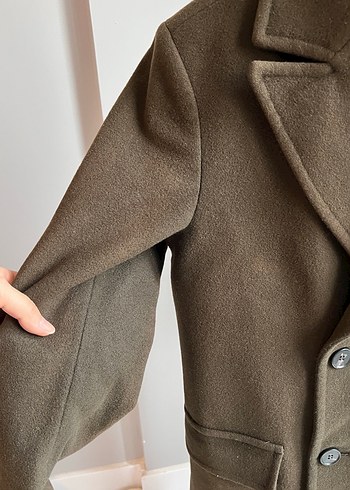 NETWORK Haki Midi Yün karışımlı Erkek Kaban - Görsel 11