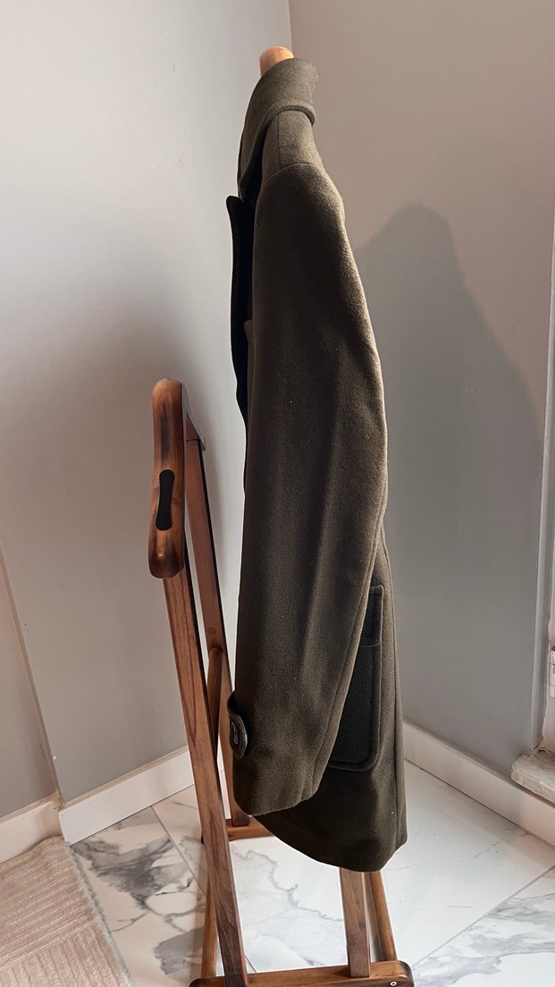 NETWORK Haki Midi Yün karışımlı Erkek Kaban - Görsel 4