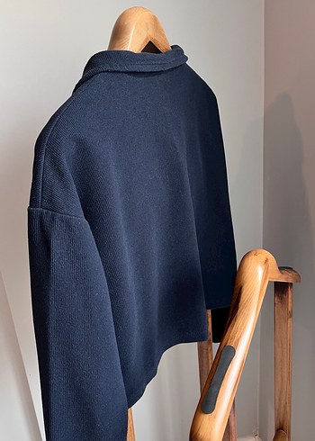 Lacivert Fermuarlı Kadın Sweatshirt - Görsel 2