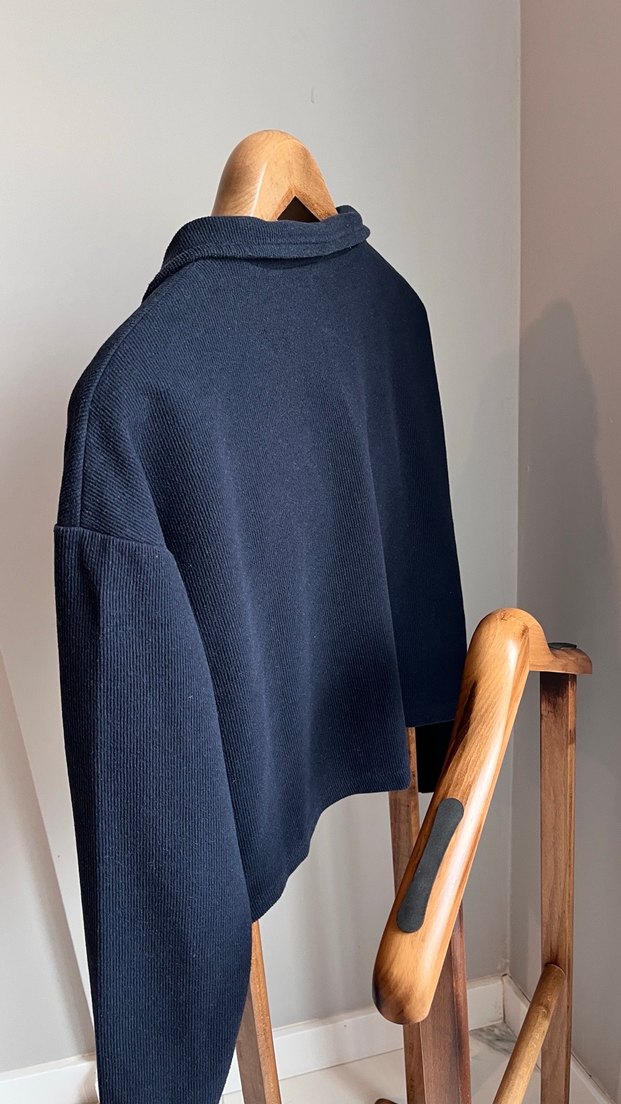 Lacivert Fermuarlı Kadın Sweatshirt - Görsel 2