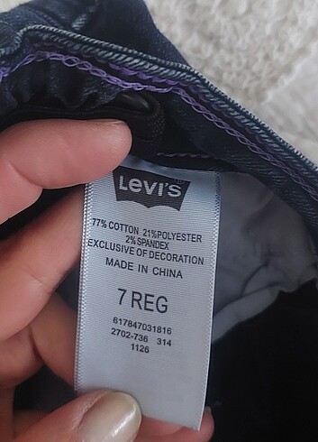 7 Yaş Beden lacivert Renk Levis kiz cocuk kot