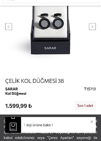 Beden Orijinal sarar kol düğmesi