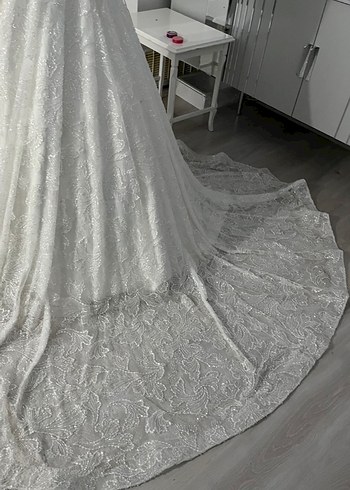 Yuvarlak Yaka Beyaz Prenses Gelinlik - Görsel 9