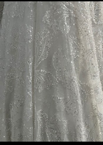 Yuvarlak Yaka Beyaz Prenses Gelinlik - Görsel 7