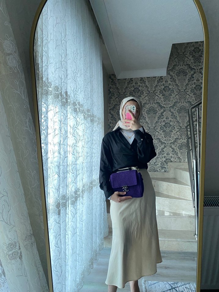 Mor Örgü Kadın Clutch Çanta - Görsel 2