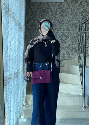 Mor Örgü Bel Detaylı Kadın Çanta - Görsel 6