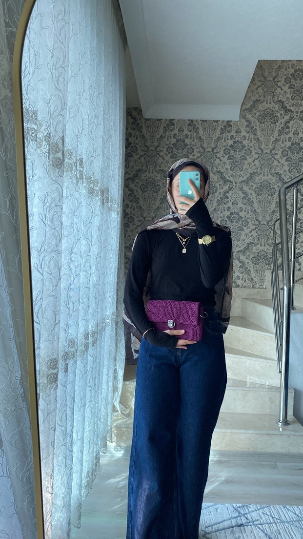 Mor Örgü Bel Detaylı Kadın Çanta - Görsel 4