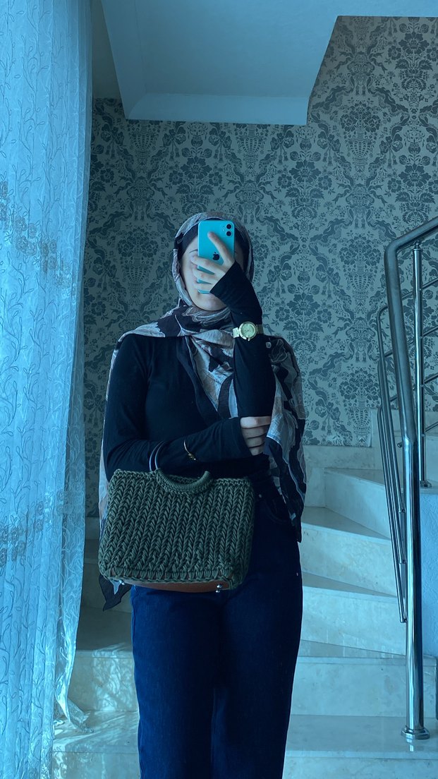 Haki rengi örgü çanta - Görsel 4