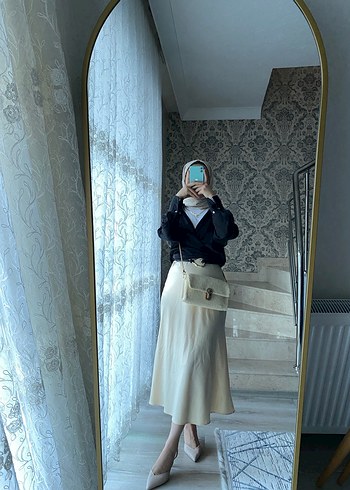 Drapeli Beyaz Kadın Kadın Çantası - Görsel 5