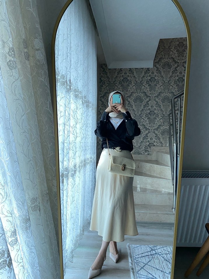 Drapeli Beyaz Kadın Kadın Çantası - Görsel 5