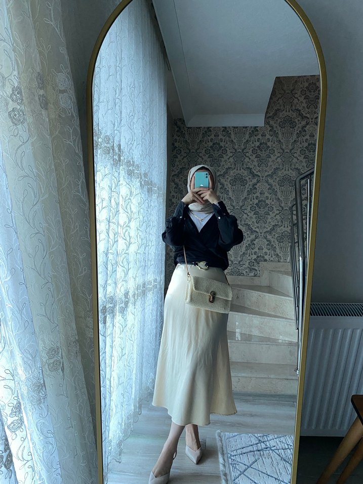 Drapeli Beyaz Kadın Kadın Çantası - Görsel 3