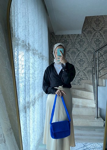 Günlük Kullanıma Uygun Kadın Mavi Çapraz Çanta - Görsel 3