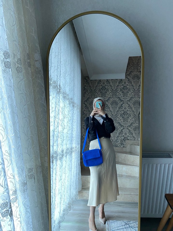 Günlük Kullanıma Uygun Kadın Mavi Çapraz Çanta - Görsel 5