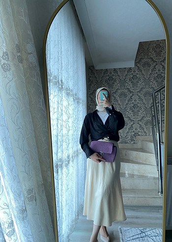 Mor Triko Kemerli Kadın El Çantası - Görsel 7