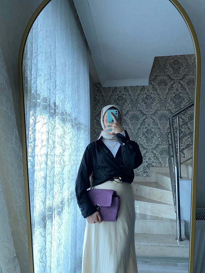 Mor Triko Kemerli Kadın El Çantası - Görsel 3