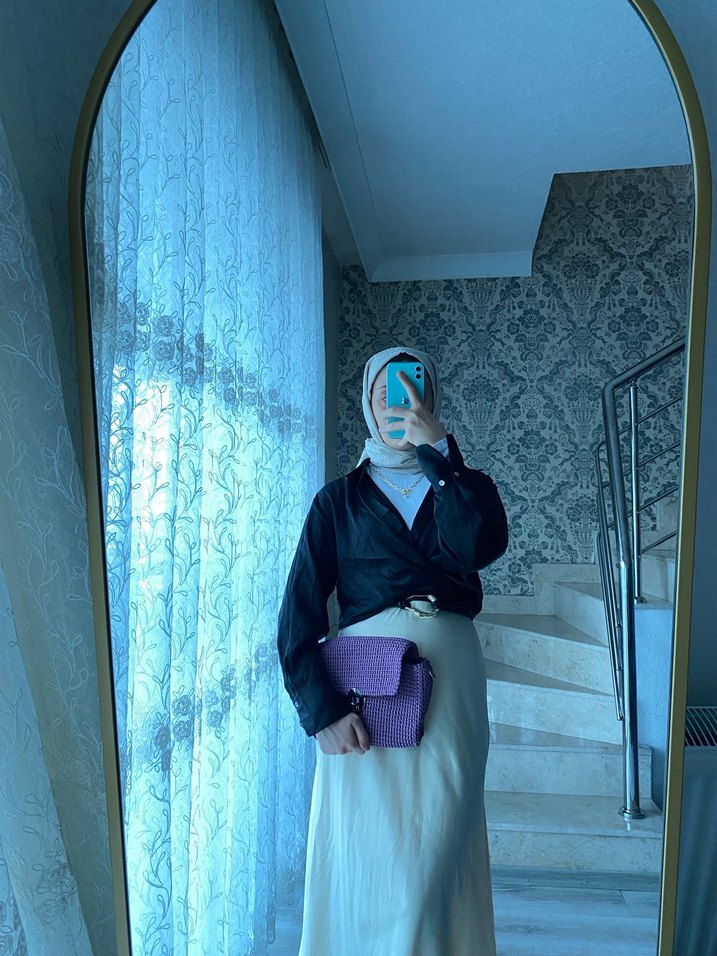 Mor Triko Kemerli Kadın El Çantası - Görsel 5