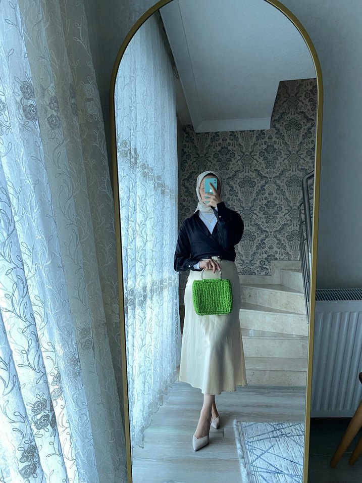 Yeşil Örgü Kadın Çanta - Görsel 2