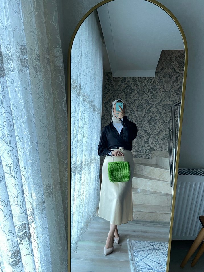 Yeşil Örgü Kadın Çanta - Görsel 5