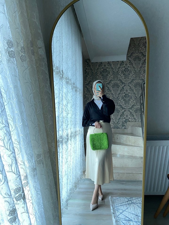 Yeşil Örgü Kadın Çanta - Görsel 4