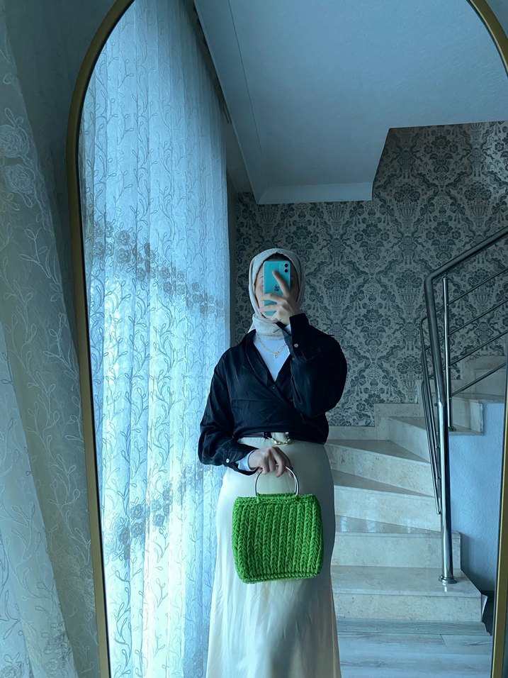 Yeşil Örgü Kadın Çanta - Görsel 3