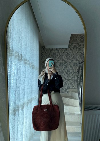 Bordo Kadın Günlük Omuz Çantası - Görsel 6