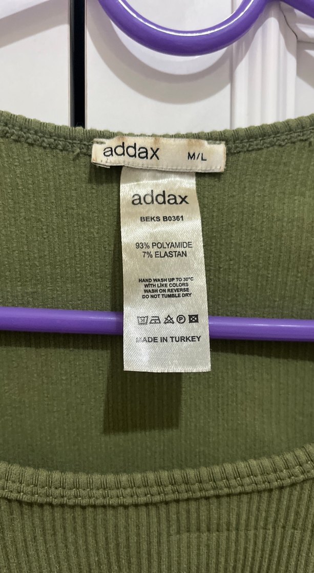 Kadın Haki Uzun Kollu Crop Top - Görsel 2