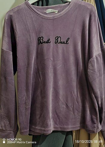 Mor Kadın pijama takımı Uzun Kollu Rahat Kesim