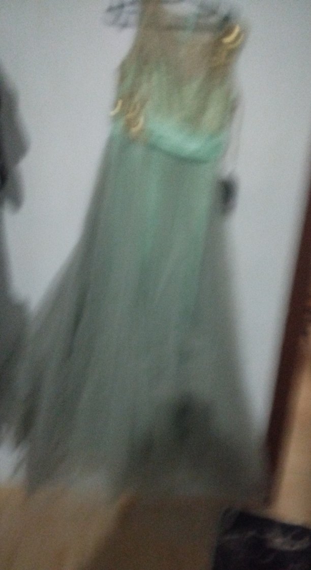 Uzun Turkuaz Nakışlı Straplez Abiye - Görsel 3