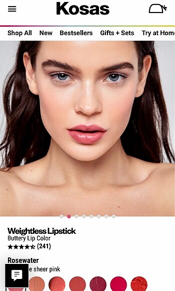 Sephora Kosas Weightless Lipstick Rosewater