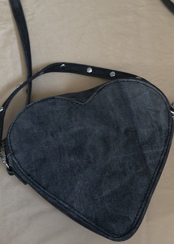 Beden Tokalı Siyah Denim Rock Grunge Goth Punk Çanta