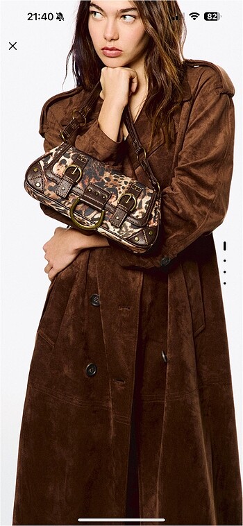 Bershka bershka leopar çanta vintage y2k