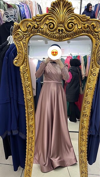 Diğer Gül kurusu tesettür abiye elbise