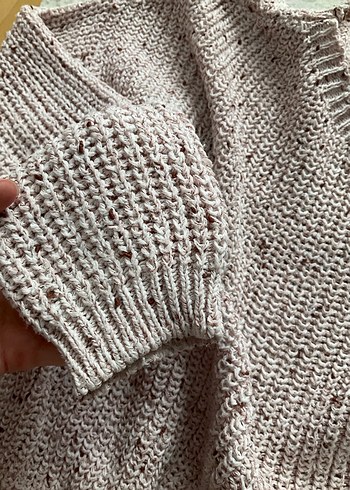 Pembe Örgü Kadın Kazak, Uzun Kollu, Normal Boy - Görsel 3