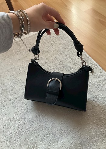 Siyah Deri Kadın Omuz Çantası - Görsel 2