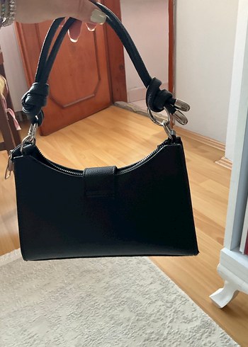 Siyah Deri Kadın Omuz Çantası - Görsel 3
