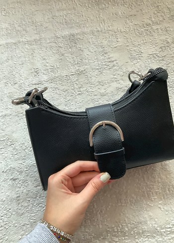 Siyah Deri Kadın Omuz Çantası - Görsel 4